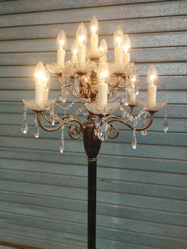 lampara pie cristal lagrima 13portalamp e14 alt173 o52 12u